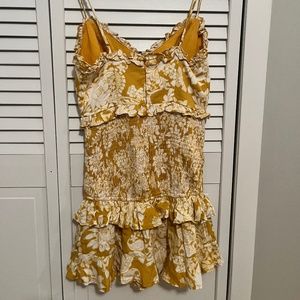 yellow floral mini dress